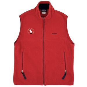 Vintage Patagonia x Glacier National Park Men's Synchilla Fleece Vest Red Medium